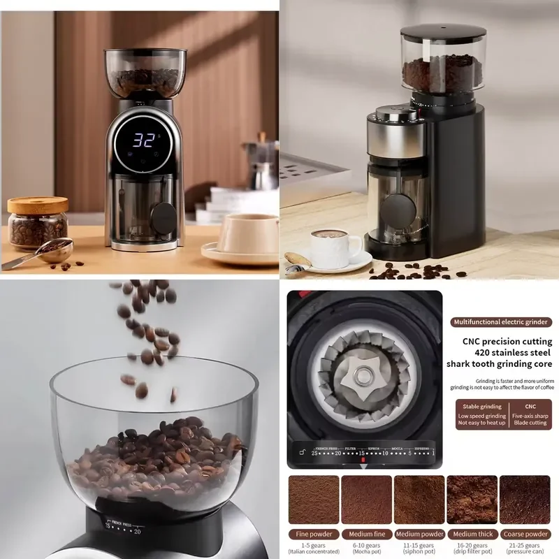 

【CHIMU HOME】Small Electric Coffee Bean Grinder Adjustable Fineness for Pour Over Espresso Powder Making