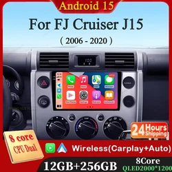 Android 15 For Toyota FJ Cruiser J15 2006 2007 2008 - 2020 Car Radio Multimedia Player GPS Navigation Carplay Auto WIFI 4G DSP