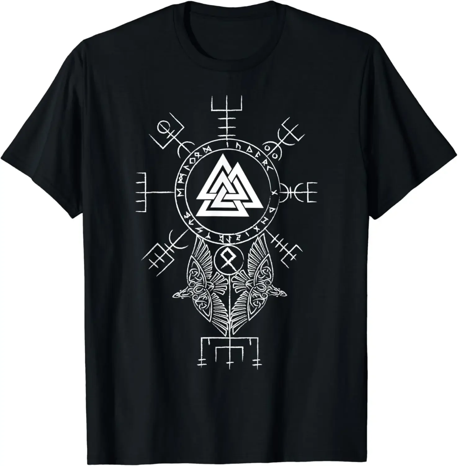 

Norse Myth Compass Vegvisir Valknut Runes T-Shirt 100% Cotton O-Neck Short Sleeve Summer Casual Mens T-shirt Size S-3XL