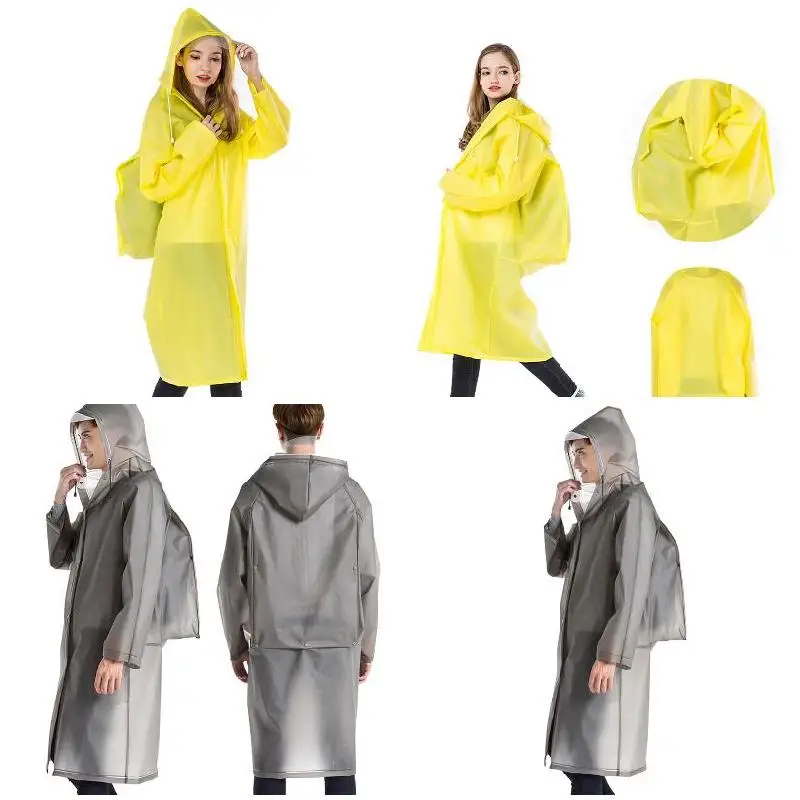 Nova reutilizável transparente eva longo capa de chuva das mulheres dos homens à prova dwaterproof água jaqueta ao ar livre unisex ciclismo caminhadas chuva engrenagem casaco