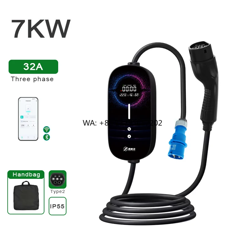 

EVCOME 7kw Portable Electric Charger Charging Station TYPE 2 32A with WIFI APP for Electric Car Condition New