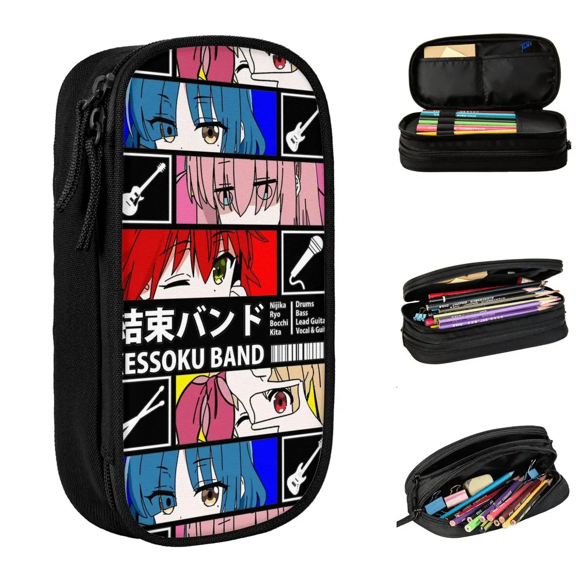 Kessoku Band Line Up Bocchi The Rock Pencil Case Anime Pencil Pouch Pen Holder Bags School Supplies Gift Stationery