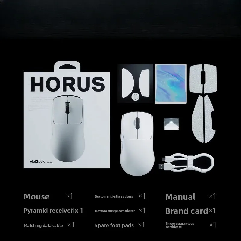 Mouse Sem Fio MelGeek HORUS, Dupla Velocidade 8k, 0.25ms, Baixa Latência, Leve, Ergonômico, Mouse para Jogos Esportivos, Acessório para Computador