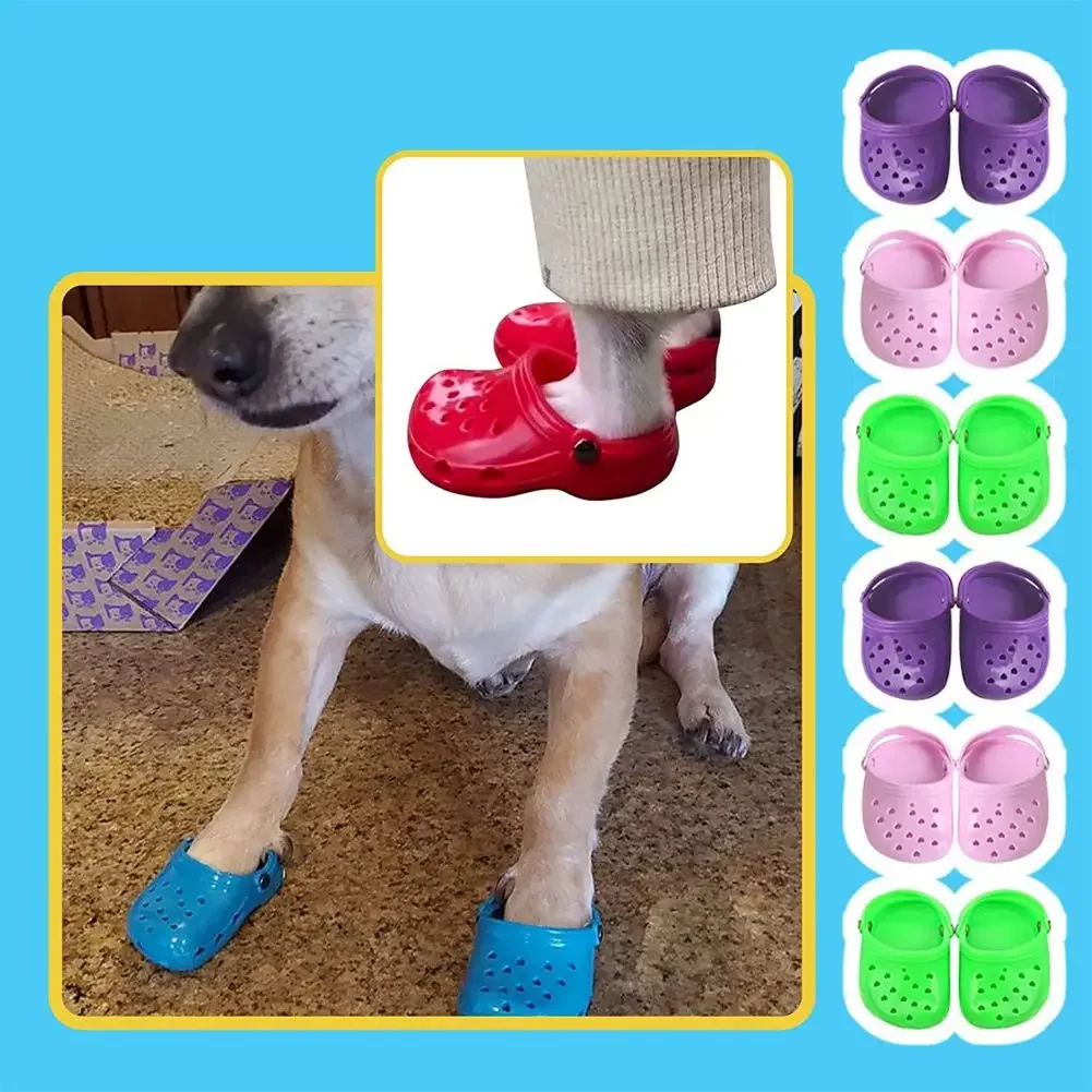 Summer Dog Shoes Hollow Out Slippers Pet Breathable Beach Flip Flops Casual Slip-on Flats Sandals Puppy Small Dog Hole Shoes