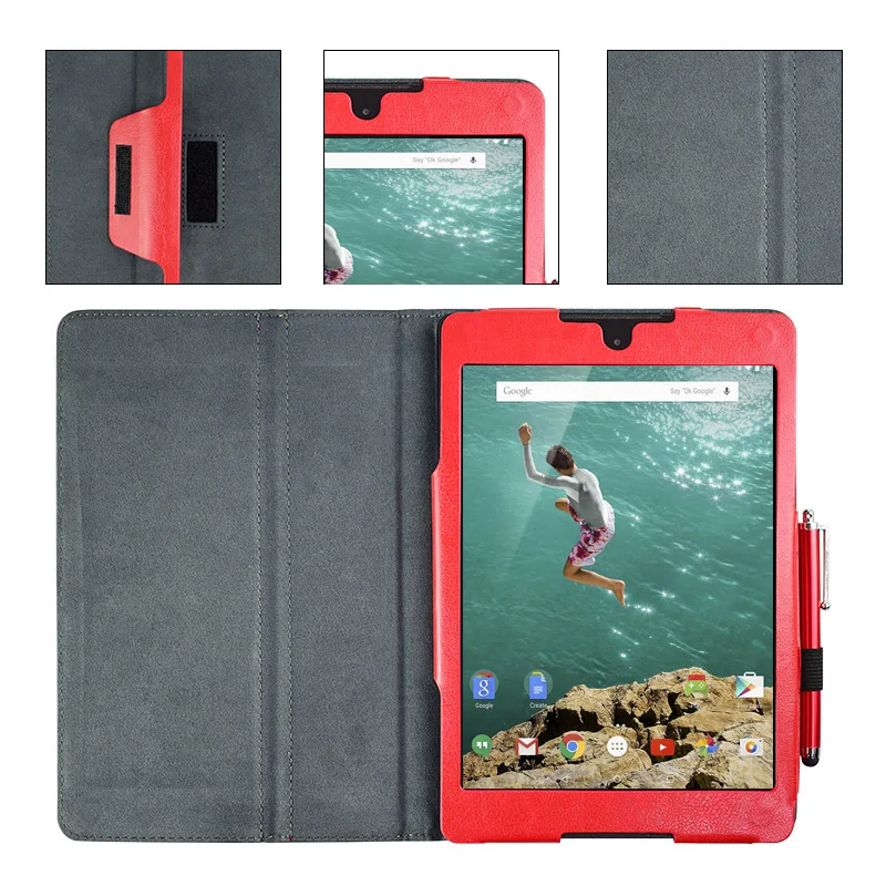 For Google Nexus9 Case Luxury Flip Folio Cover Leather Case Android 5.0 Lollipop Tablet HTC Nexus 9 Protective Skin image 3