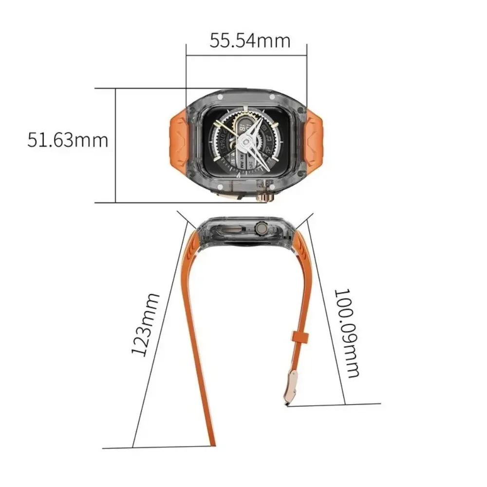 مناسبة لسلسلة ساعات أبل 10 9 8 7 6 5 4 40 مللي متر 41 44 مللي متر 45 مللي متر 49 مللي متر 46 مللي متر حزام معدل حافظة شفافة + حزام من البولي يوريثان المتكامل #3