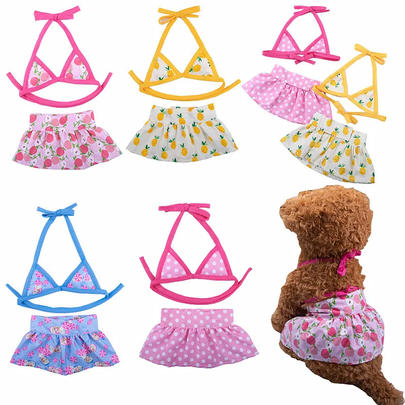 Summer Dog Clothing Pet Bikini Set Pet Funny Swimwear Teddy Beach Puppet Cat Clothes for Dogs Dress Skirts