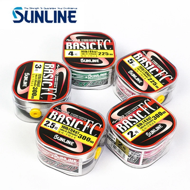 2023 NEW 100% Original,SUNLINE BASIC FC Carbon Fiber Fishing Line, Transparent Color, 225m, 300m Japan Fishing Line