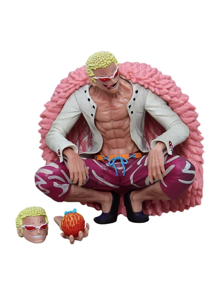 15cm Anime One Piece Figure Donquixote Doflamingo Oka Shichibukai Car Ornaments Statue Action Figurine Collectible Model Toy