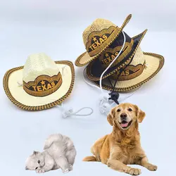 1 Pet cowboy hat, cat and dog with adjustable shoulder strap for holiday party decoration and going out