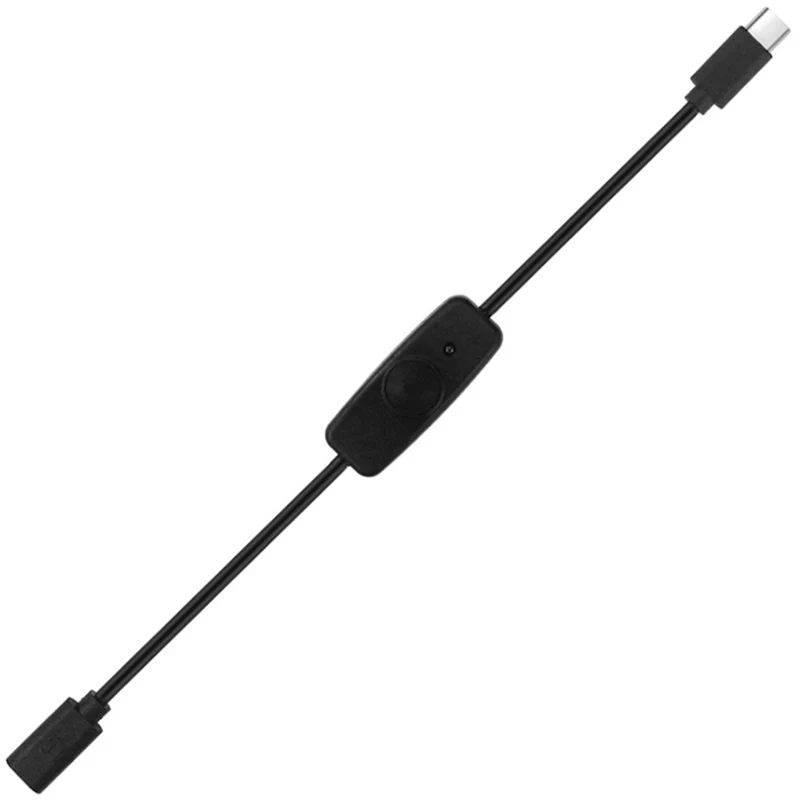 Interruptor de alimentação USB tipo C com luz indicadora macho para fêmea interruptor de cabo de extensão USB-C para 4B 2 peças