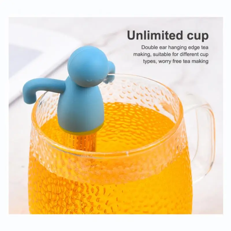 Little Man Shape Tea Infuser Strainer Sieve Silicone Stainless Steel Infusers Teaware For Cup Teapot Kitchen Accessories