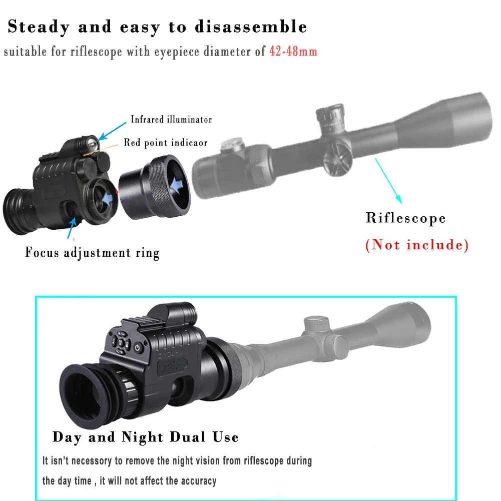 NV310S Monocular Hunting Camera All Black HD Day and Night Set Sight Telescope Sight Digital Night Vision Infrared Night Vision