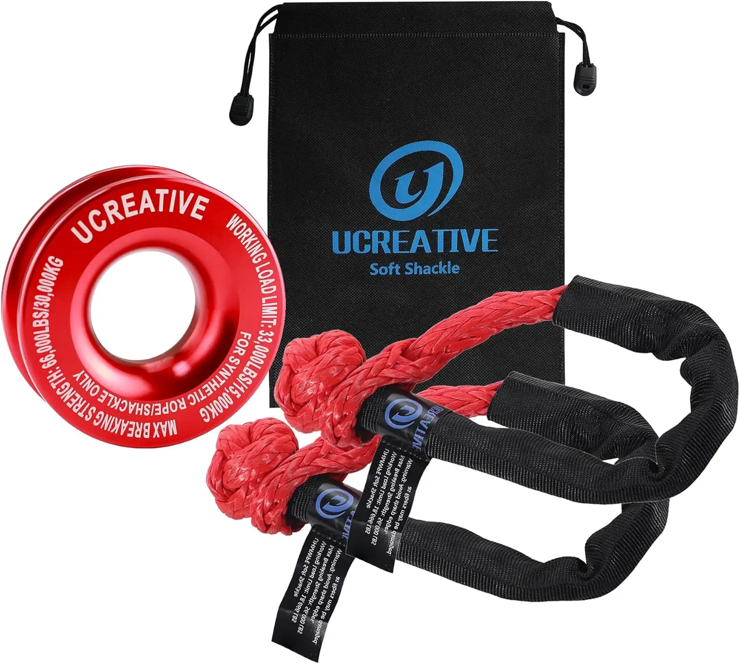 

Красное восстановительное кольцо и комплект мягких шакелей для троса лебедки, для квадроциклов, UTV, внедорожников, грузовиков, внедорожной техники