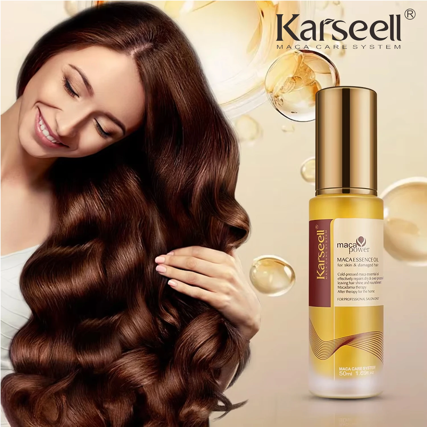 Karseell 50 ml marokkanisches Arganöl zur Haarheilung, kaltgepresstes, schwereloses Arganöl-Haarserum für trockenes, geschädigtes Haar