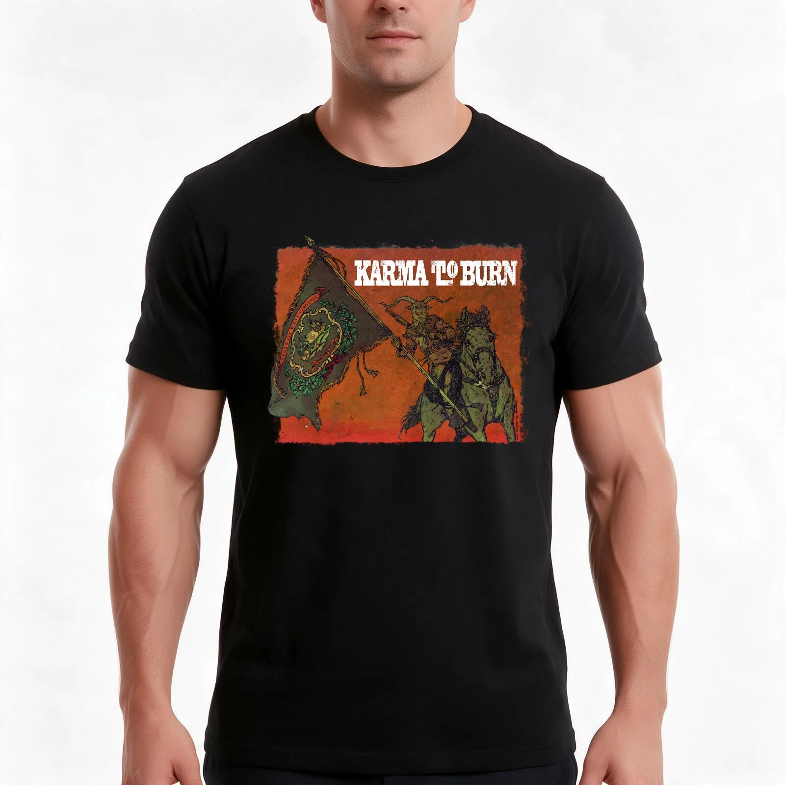 Karma To Burn - Riding Goataneer T-Shirt Summer Casual Cotton Tee Oversized Streetwear Tops Vintage Graphic Print