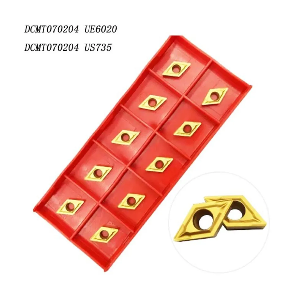 Твердосплавные пластины DCMT070204 для токарных станков с ЧПУ, VP15TF US735 UE6020, резцы для обработки металла, финальные лезвия.