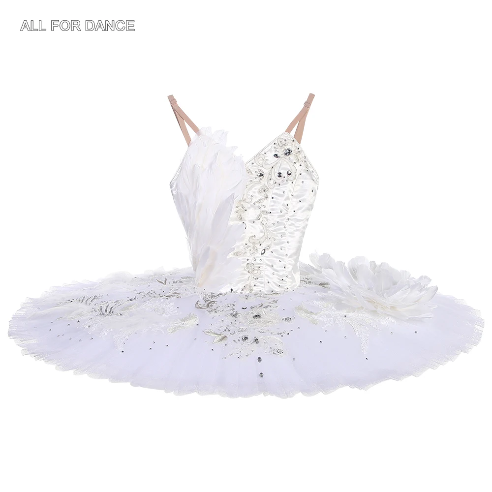 B23050 White Professional Ballet Dance Tutu Girls and Women Stage Performance or Competition Dancing Dress Pancake Tutu