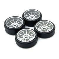 4Pcs Hard Plastic Drift Tire Tyre Metal Wheel Rim for Wltoys 284131 K969 K989 P929 Mini-Z 1/28 RC Car Upgrades Parts,2