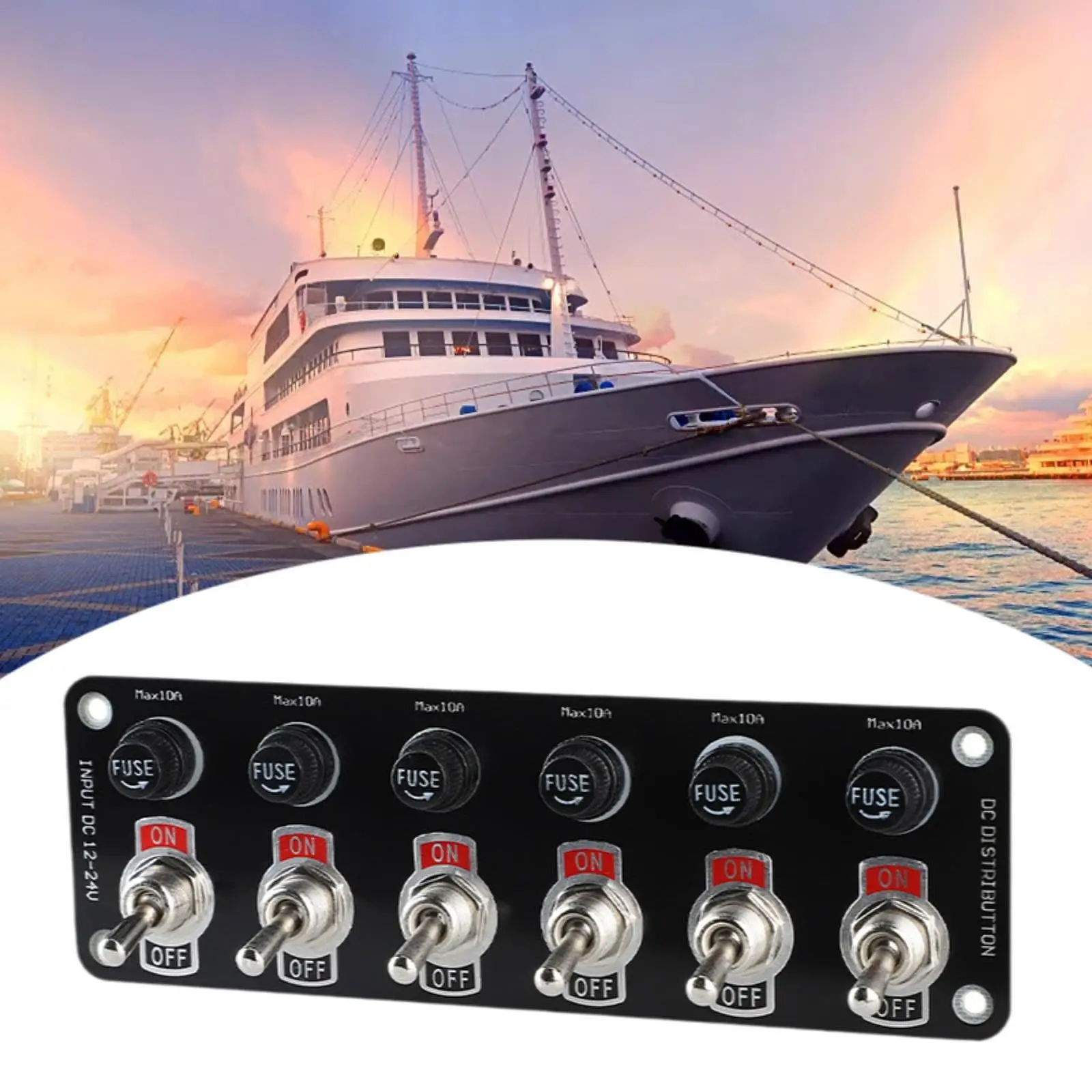 Bilge Pump Control Switch Panel 6 Switches Easy to Install Toggle Switch Panel