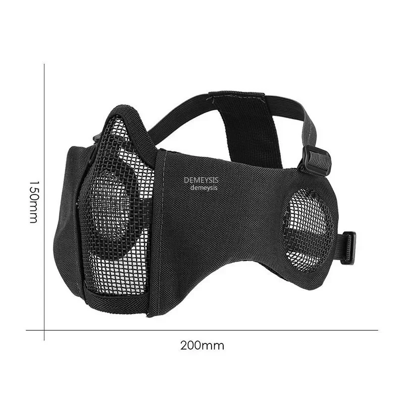 Tactical Metal Steel Net Mesh Mask Hunting Half Face Ear Protection Masks Camouflage Guard Mask