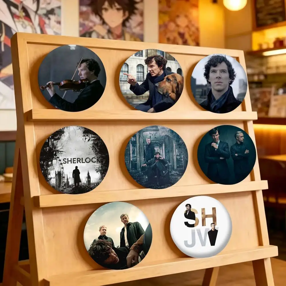 TV Series S-Sherlock 25mm 32mm 44mm 58mm 75mm Brooches Badges Pins for Accessories Gift