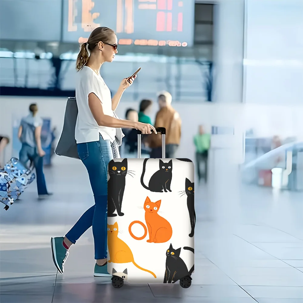 

1PC Colorful Cartoon Cat luggage cover for 18-32 Luggage; Dust and elastic travel accessories to effectively protect your lug