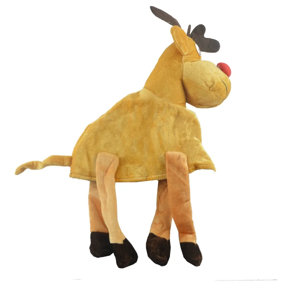 Creative Cartoon Christmas Santa Hat Ornaments Thick Christmas Deer Cap Noel Dolls Plush Elk Hat Gifts