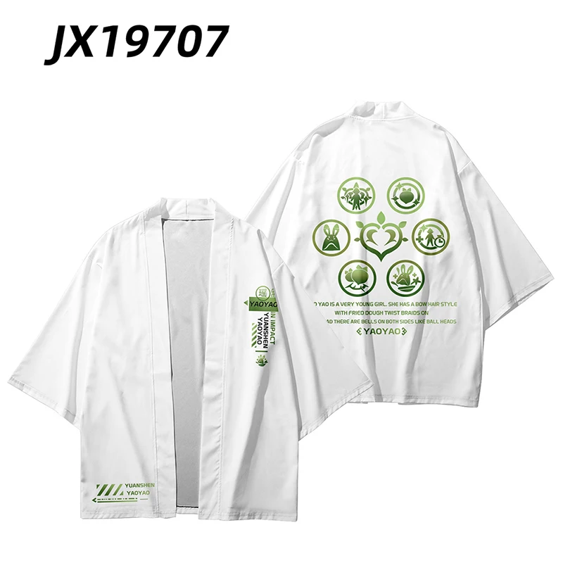 Genshin Impact Yao Yao Yaoyao Japanese Anime Kimono Haori Yukata Cosplay Women/Men Fashion Summer Casual Cool Streetwear Shirt