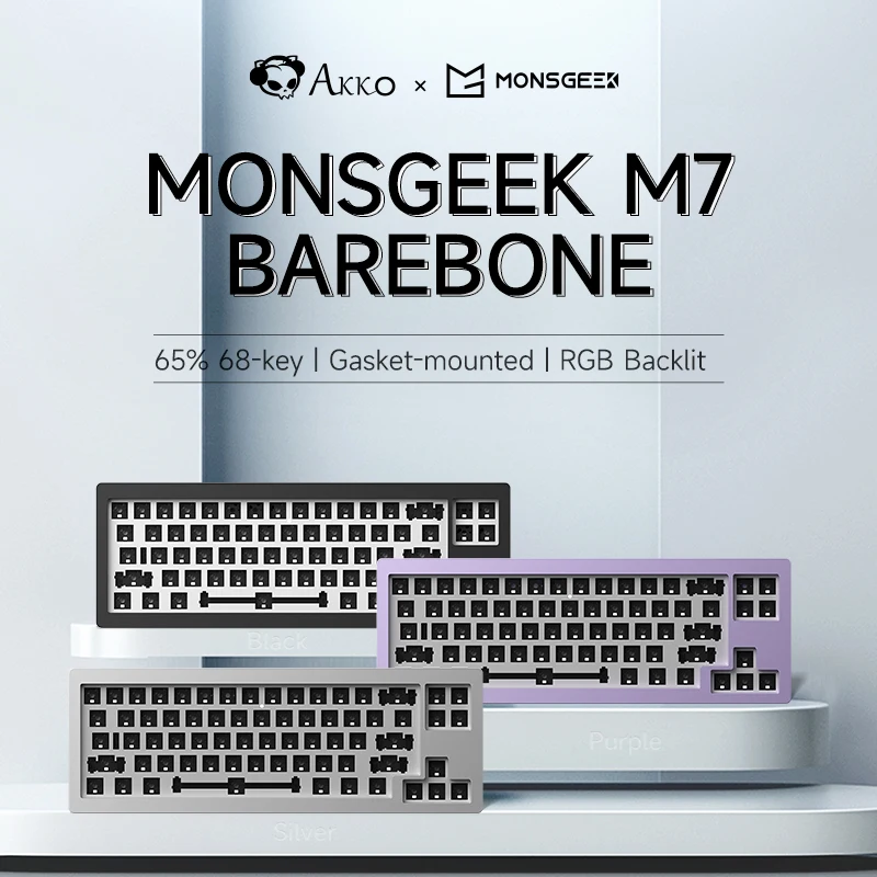 

Akko MonsGeek M7 Wired Mechanical Keyboard DIY Kit VIA/QMK 65% 68-key RGB Hot-swap South-facing Aluminum Barebone Keyboard Kit