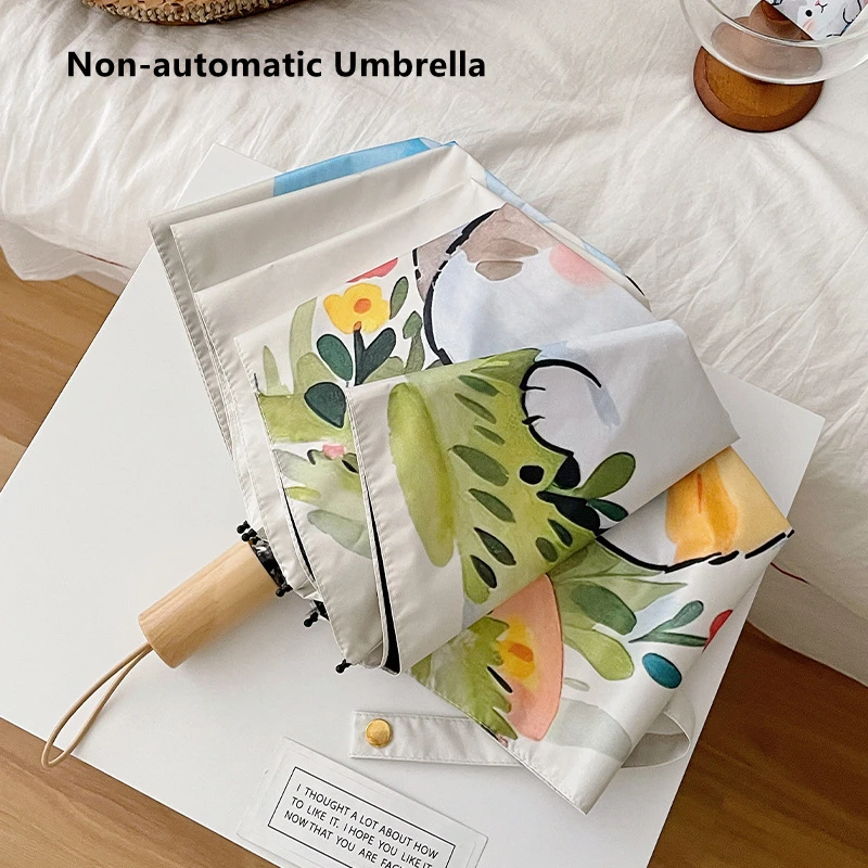 Children Umbrella Cartoon Cat Fold Umbrella Fully Automatic Umbrella Kids Sunny And Rainy Umbrella Portable Umbrella Woman - view 3