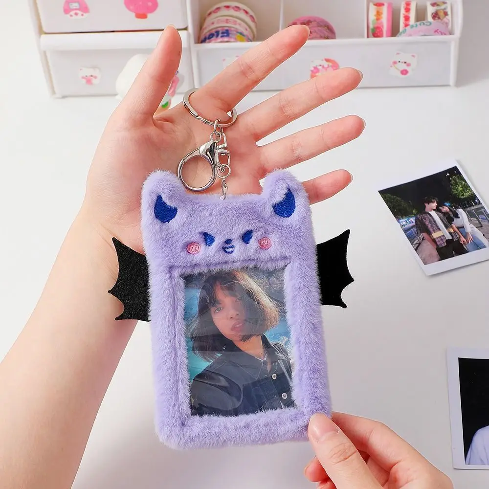 Imagem -06 - Kawaii dos Desenhos Animados Bat Soft Plush Kpop Photocard Titular Foto Titular do Cartão Bolsa Chaveiro Pingente Papelaria Escola