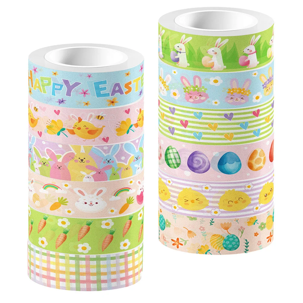 

12 Rolls Easter Tape Washi Stationery Scrapbook Craft Paper Decorative Adhesive Tapes DIY