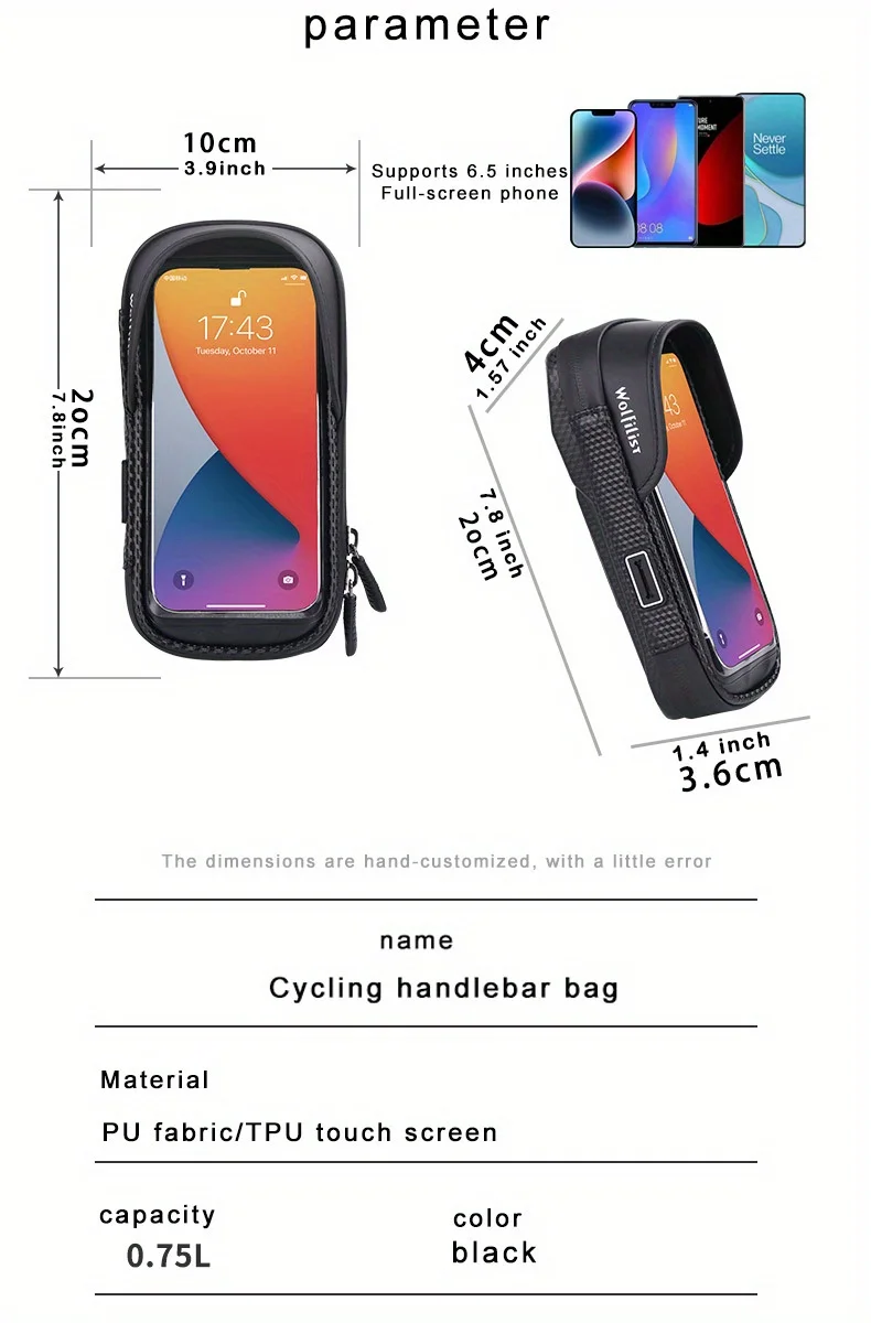 MultiDirectional Adjustable Bike Bag Cycling Waterproof Front Top Tube Touch Screen Phone Hanging Pocket With Mount Holder Stand