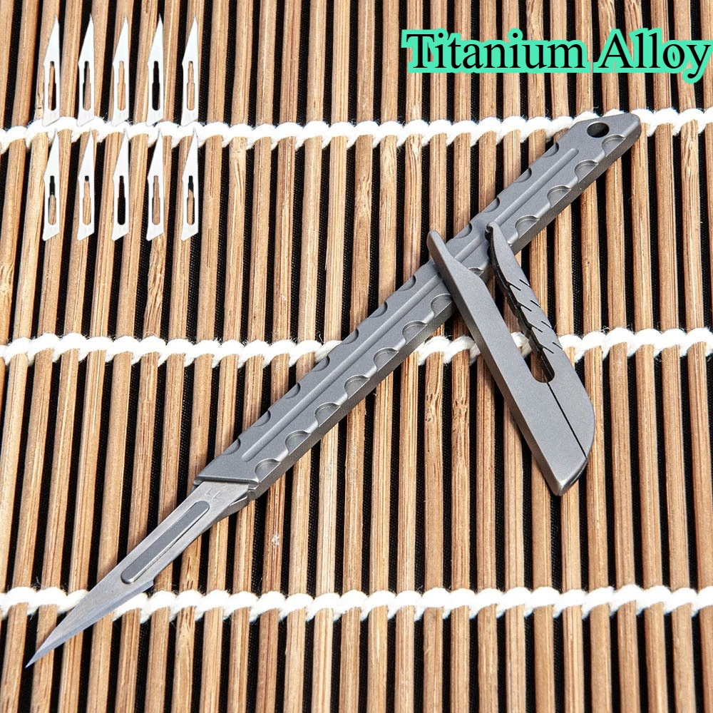 Cuchillo táctico titanio hoja reemplazable funda MOLLE - imagen 2