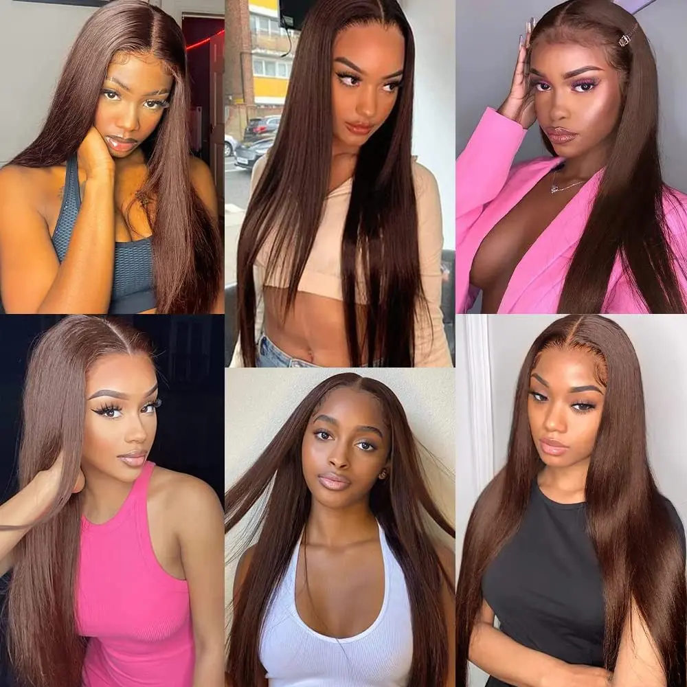 Straight Bundles 100% Human Hair Extensions 30 Inches Color #4 Human Hair Bundles Remy For Woman Chocolate Brown Weave Extension