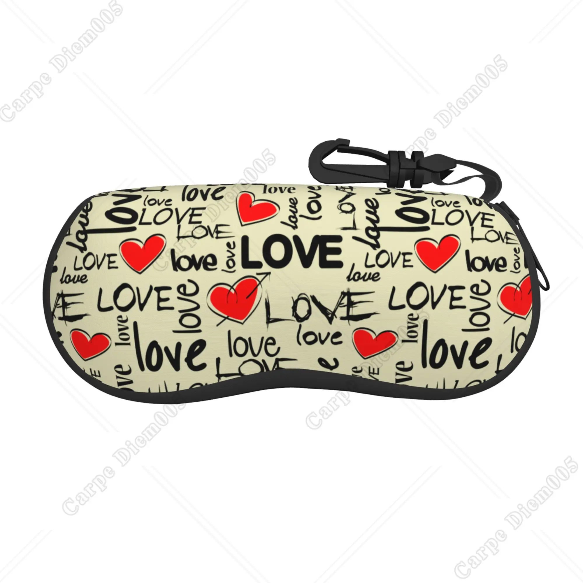 Love Newpaper Vintage Valentines’ Day Sunglasses Case Soft Glasses Box for Women Eyewear Protector Print One Size Outdoor Travel