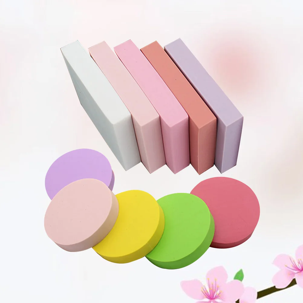 

10PCS Professional Hand Carved Rubber Stamps Brick Carved Rubber Brick Round and Square Rubber Stamp Tool (Random Color)