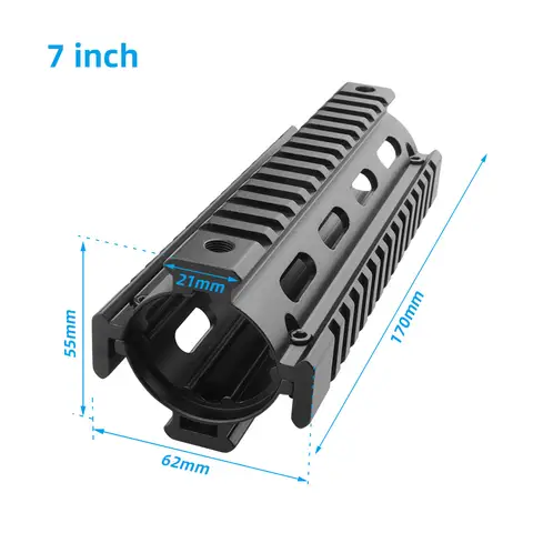 Tactical 20mm Picatinny Quad Rail Airsoft Handguard, 7inch AK47 M4 M16 AR15 AR10 M-LOK Hand Guard NSR for Hunting Rifle Scope