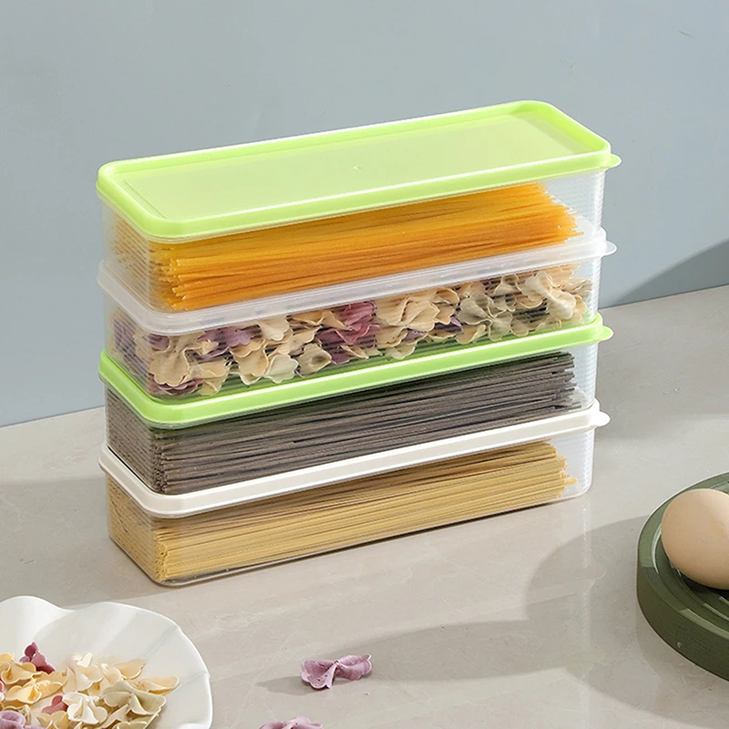 Contenedor de espagueti para fideos, caja de almacenamiento de cereales de cocina, tarro sellado, tanque de espagueti de grano, caja para mantener fresco a prueba de humedad para el hogar