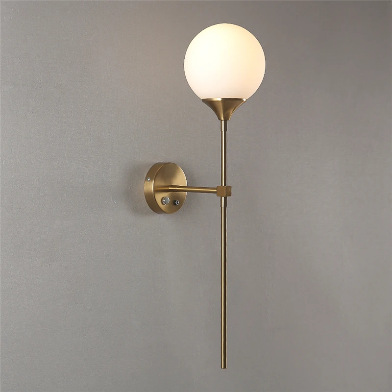 Imagem -04 - Lâmpada de Parede com Interruptor de Toque Golden Sconces Abajur de Vidro Luminária Cabeceira Sala de Estar Decoração Luzes Bateria