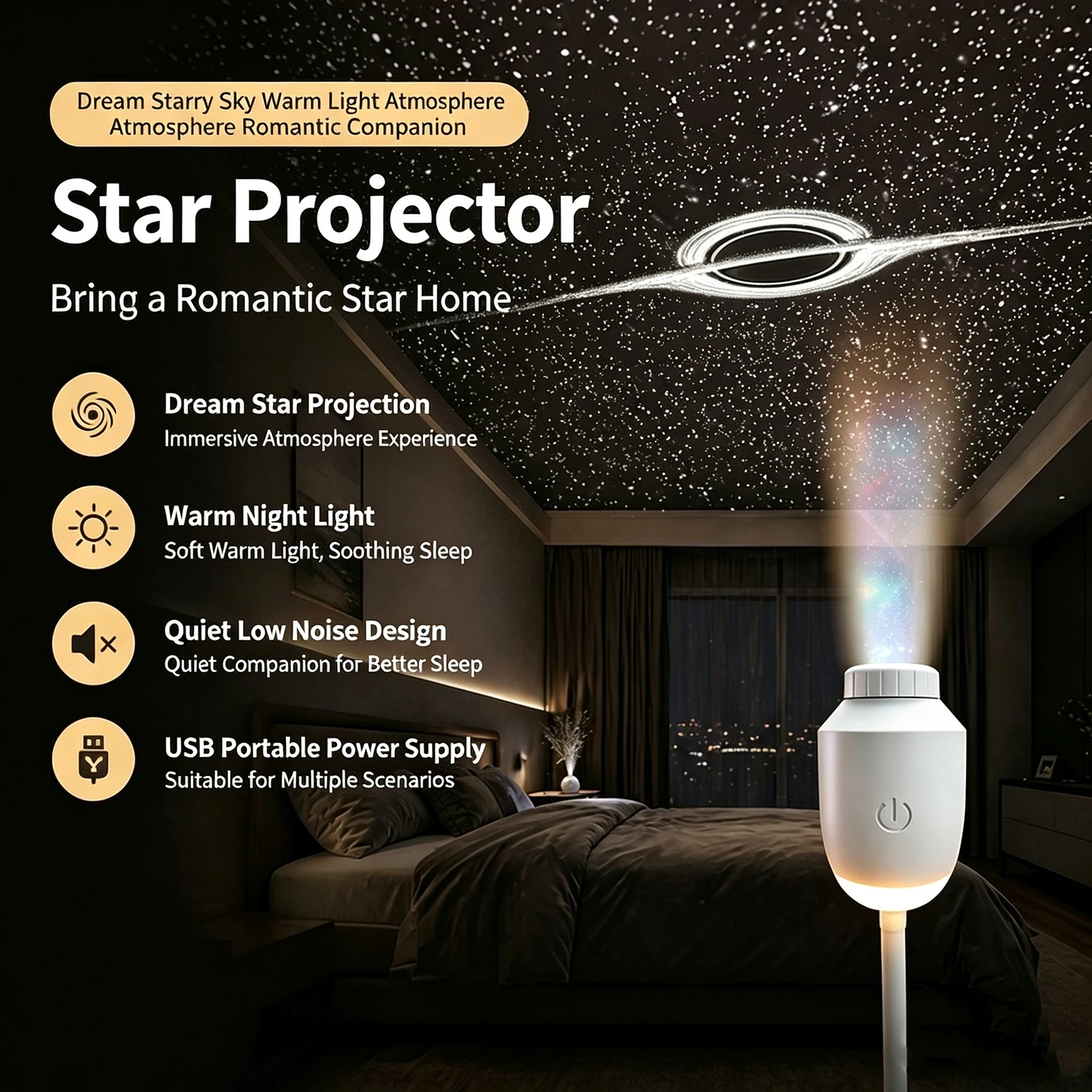 Space Projectors Night Light Plug and Play Starry Sky Projectors Lamp Galaxy Light Star Projectors for Kids Bedroom Room Decor