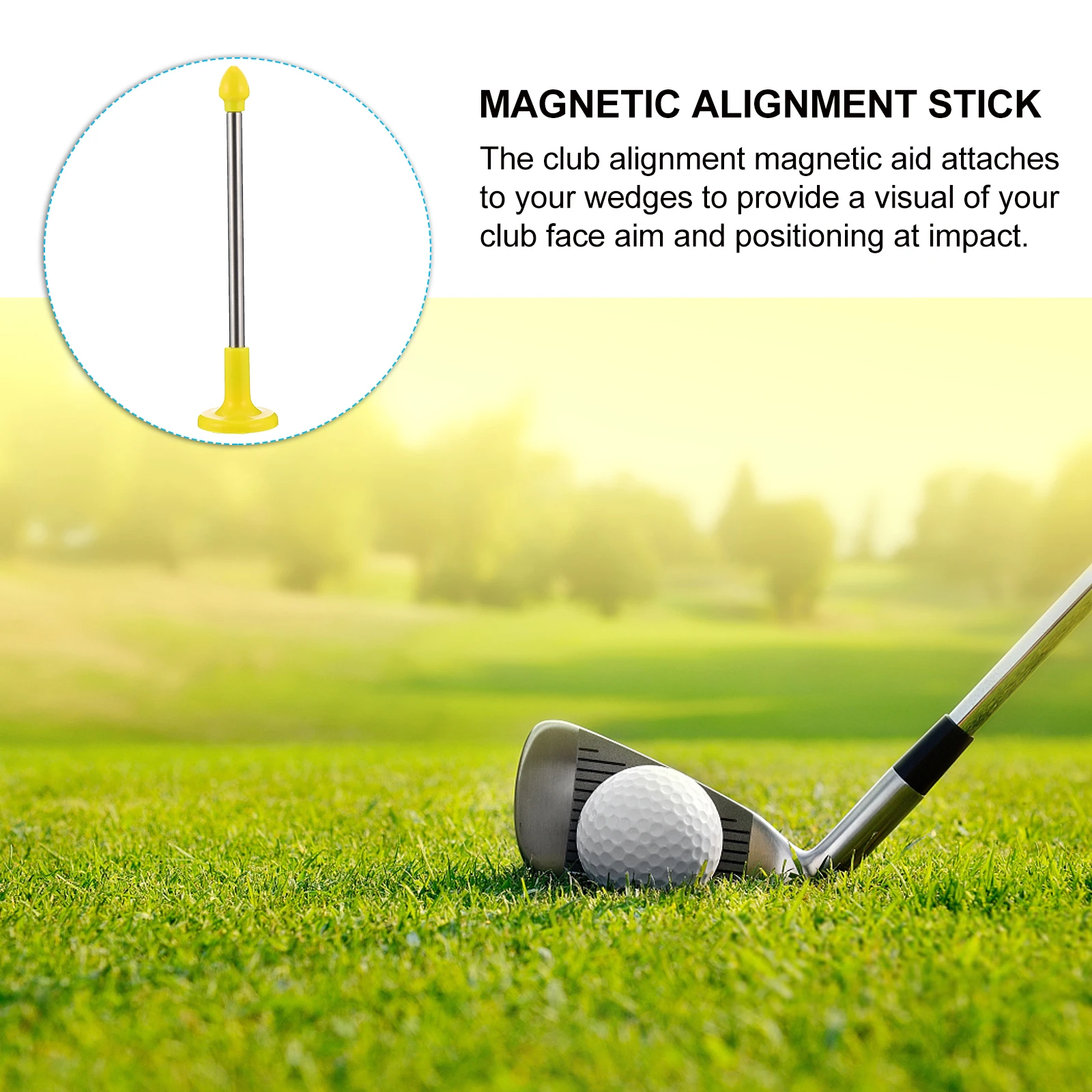 

1pc Golf Alignment Rod Stainless Steel Extendable Swing Training Aid With Suction Base Abs Plastic Magnetic Stick Direction