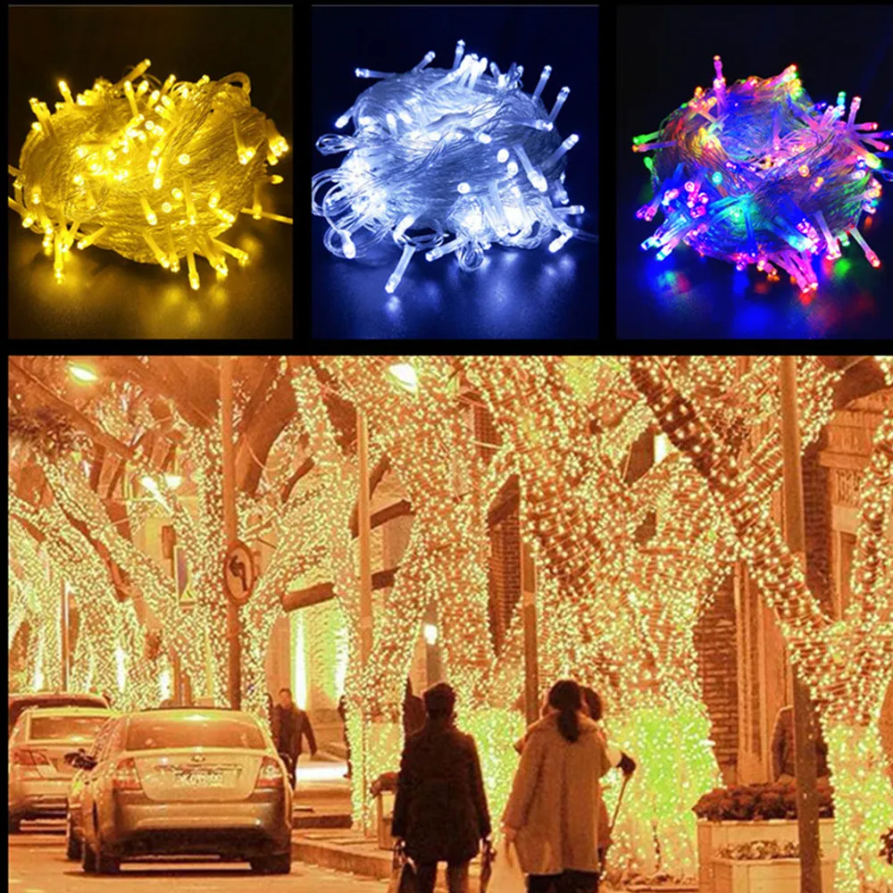 2025 10/20M EU Plug Christmas Garland Light LED Strings Light Outdoor Light for Xmas Tree Wedding Party New Year Holiday Light