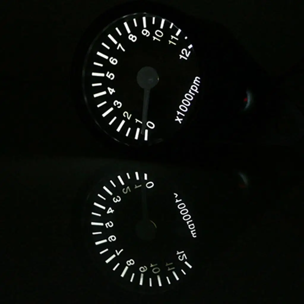 Motorcycle Odometer Speedometer Tachometer Gauge Speed Meter with LED Backlit for Honda CG125 Scooter -Black