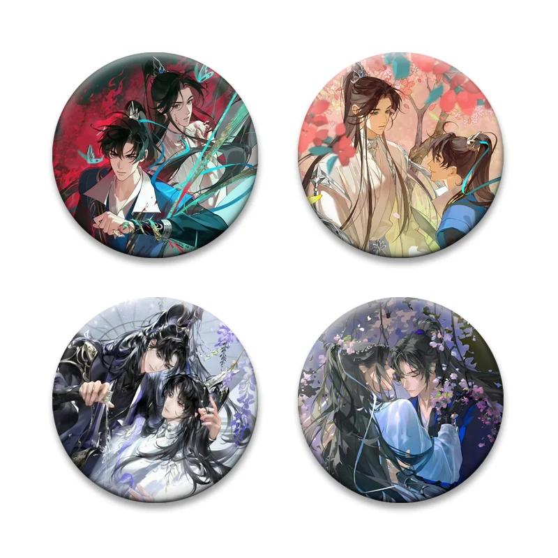 2ha The Husky and His White Cat Shizun Pins Novels Comics Badge Mo Ran Chu Wanning Brooches for Backpack Accessory Jewelry Gift