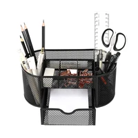 Organizador de escritorio de malla, soporte de bolígrafo de Metal resistente, papelería para estudiantes, suministros de oficina