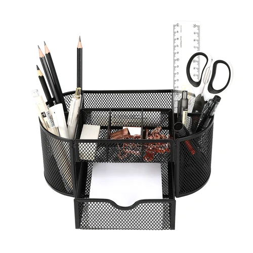 Imagen 1 del producto Organizador de escritorio de malla, soporte de bolígrafo de Metal resistente, papelería para estudiantes, suministros de oficina