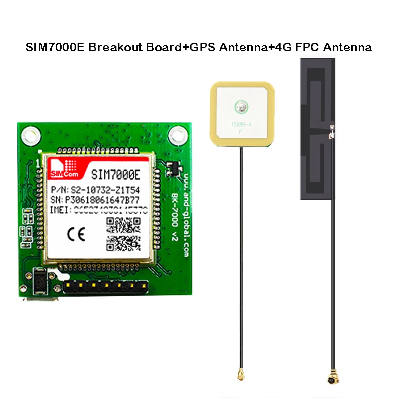 SIMCOM SIM7000E Breakout Board LTE CAT-M1(eMTC) NB-IoT Module Quad-Band LTE-FDD B3/B8/B20/B28 GPRS/EDGE 900/1800Mhz