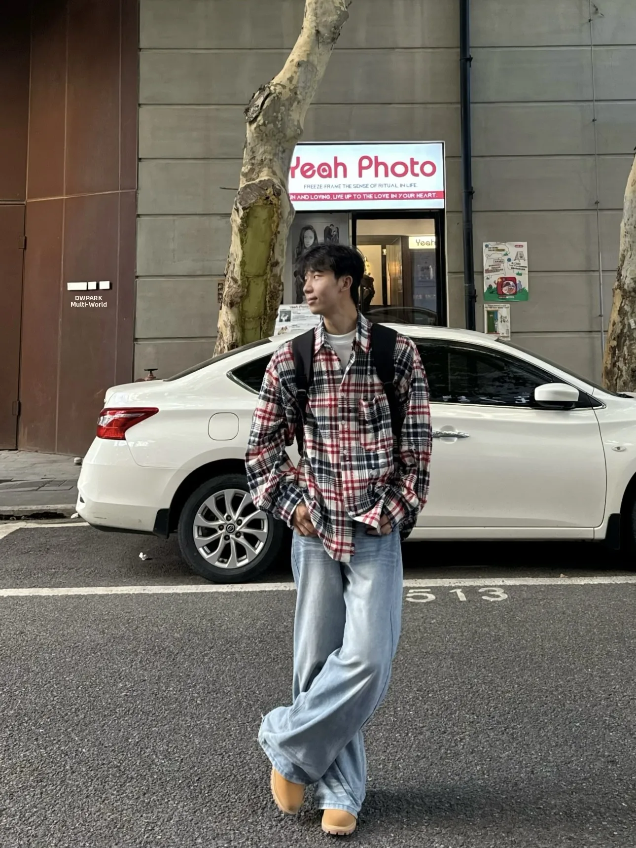 

Ретро корейский дизайн Color Blo Long Sve irt Мужская повседневная свободная клетчатая одежда irt Осень Новая верхняя одежда Sle Jaet